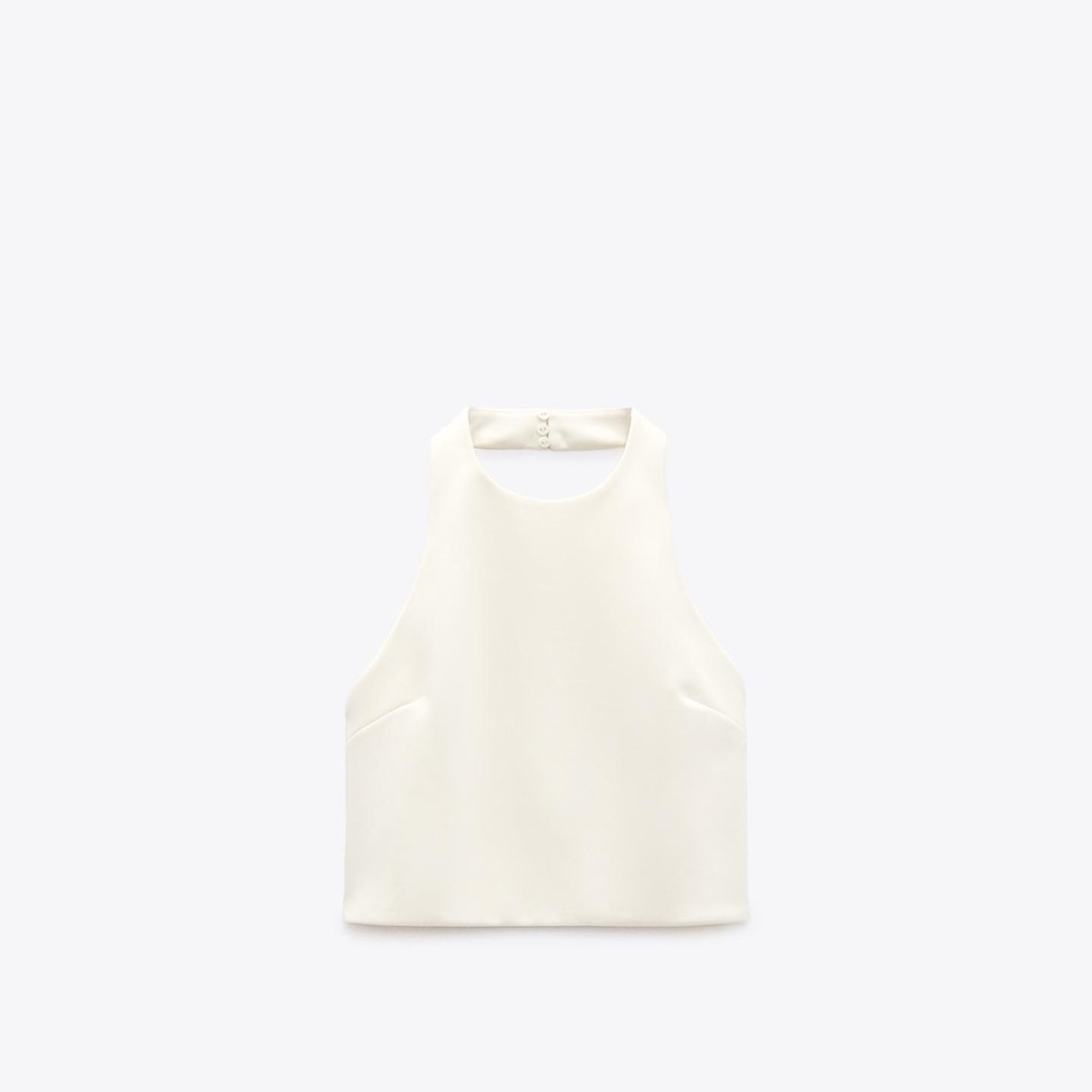 Elegant White Halter Top